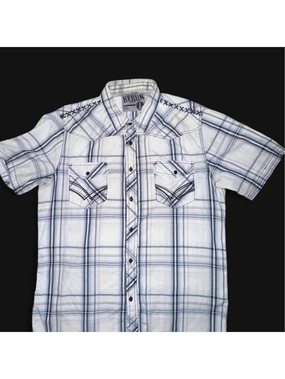 Rerun Plaid Pearl Snap Western Shirt – Men’s Large